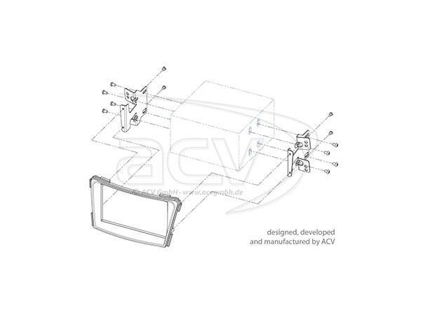 Monteringsramme, 2-DIN - Pianosort Hyundai i40 (2011-2019) u/navi 